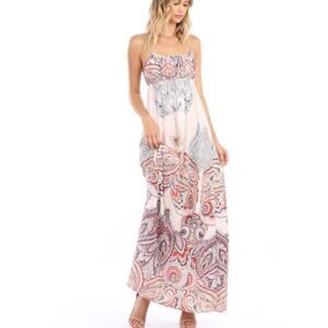 Honolulu Wahine Paisley Floral Maxi Dress Womens S Boho Hawaiian Beachy Casual